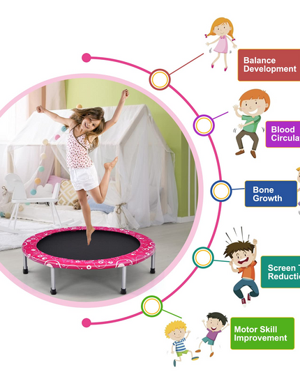 36-Inch Mini Kids Trampoline with Foamed Handle