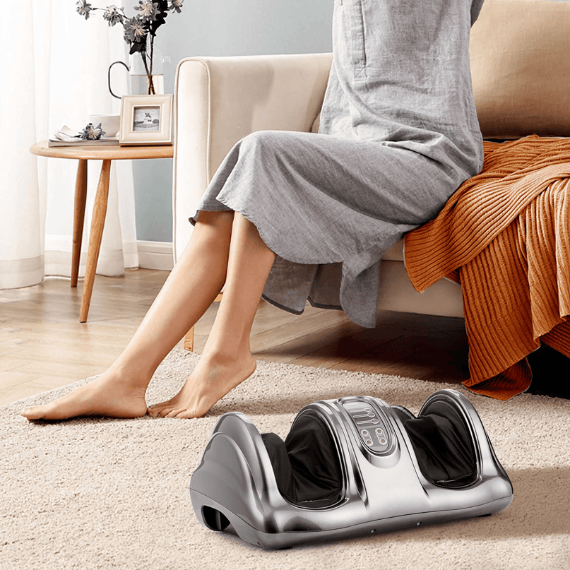 Giantex Nerve Pain Therapy Spa Gift Deep Kneading Rolling Massage for Leg Calf Ankle, Burgundy/Red/Black/Gray - Giantexus