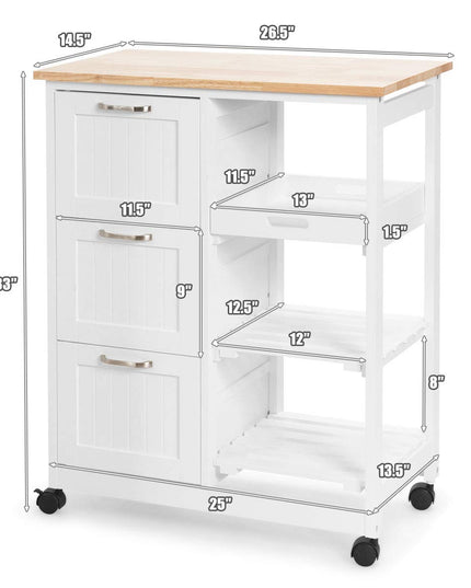 Giantex Kitchen Island Cart, Home Bar Serving Cart