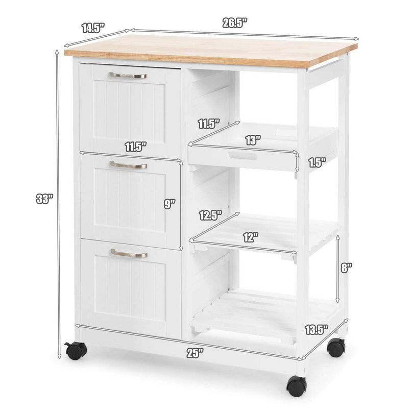 Giantex Kitchen Island Cart, Home Bar Serving Cart