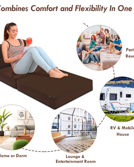 Giantex Fold Down Sofa Bed Floor Couch Foam Folding Modern Futon Chaise Lounge