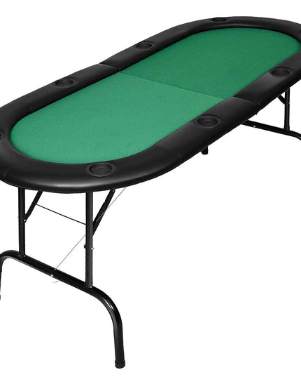 Giantex Foldable Play Poker Table w/Cup Holder, for Texas Casino Leisure Game Room,