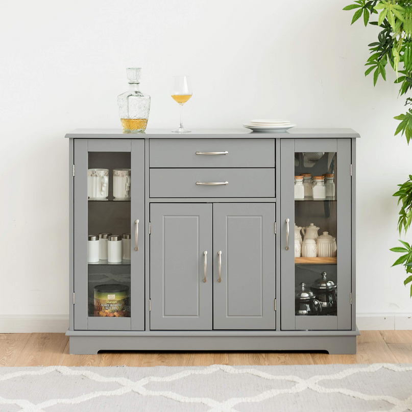 Giantex Sideboard Buffet Server Storage Cabinet W/ 2 Drawers