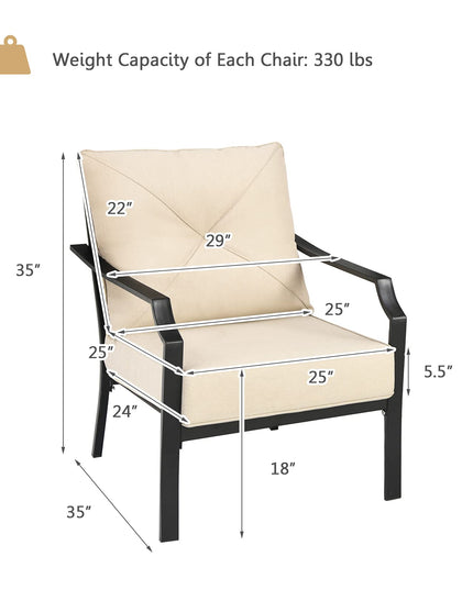 Giantex Bistro Dining Chairs Iron-Frame Lawn Chairs for Porch Backyard Garden Balcony