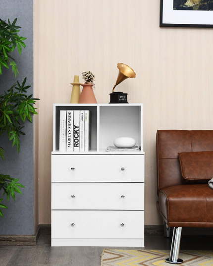 Dresser with 3 Drawers and 2 Cubbies Functional Organizer