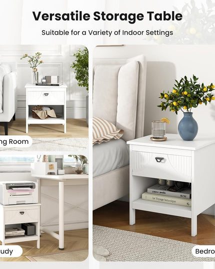 Giantex Modern Nightstand with Drawer with Storage for Bedroom Small Place