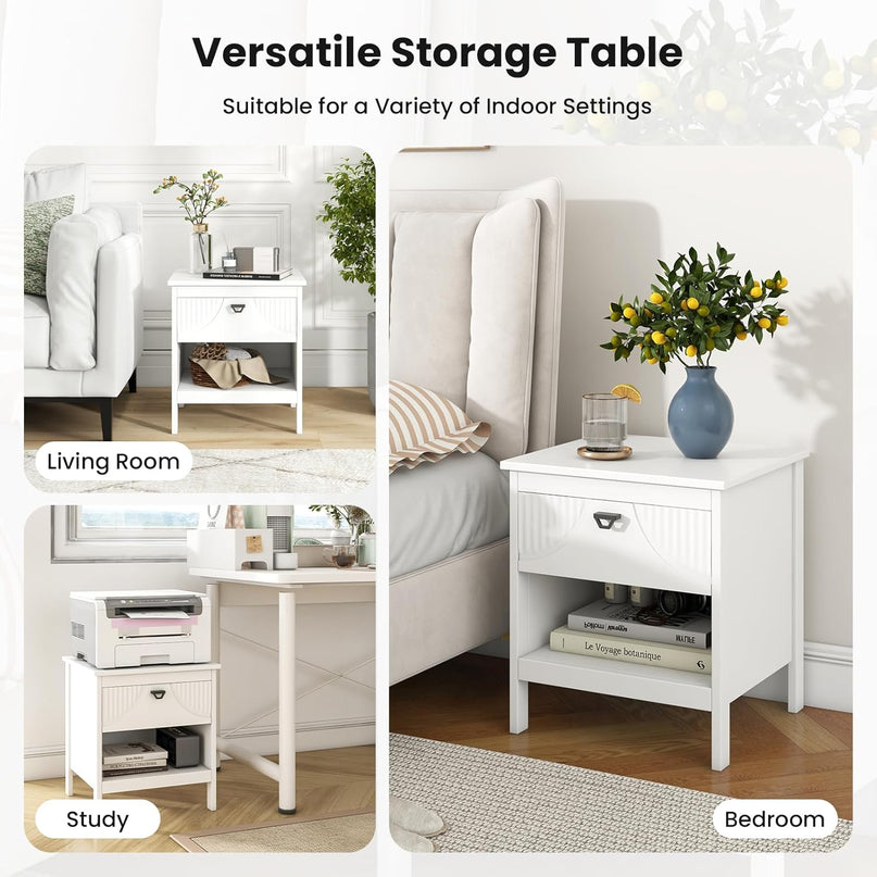 Giantex Modern Nightstand with Drawer with Storage for Bedroom Small Place