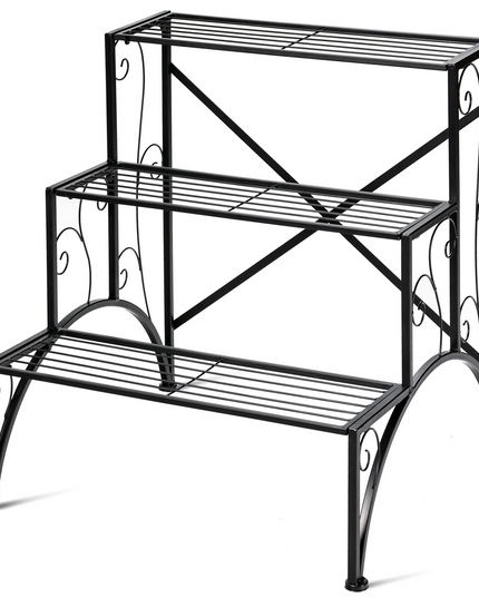 Giantex 3 Tiers Metal Plant Stand, Ladder Plant Display Rack Large Flower Pots Holder
