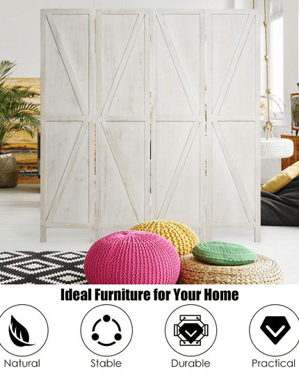 Copy of Giantex 4 Panel Folding Screen, 5.6 Ft Screen Room Divider - Giantexus