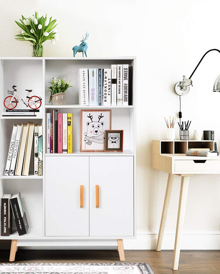 Giantex Storage Cabinet, Free Standing Pantry Cabinet with 2 Door Cabinet and 5 Shelves