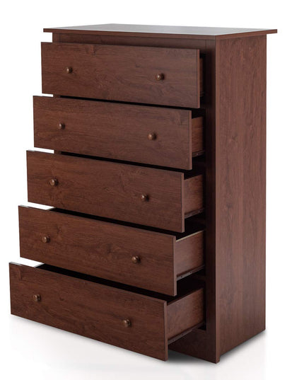 Giantex 5 Drawer Chest, Storage Dresser, Wooden Clothes Organizer