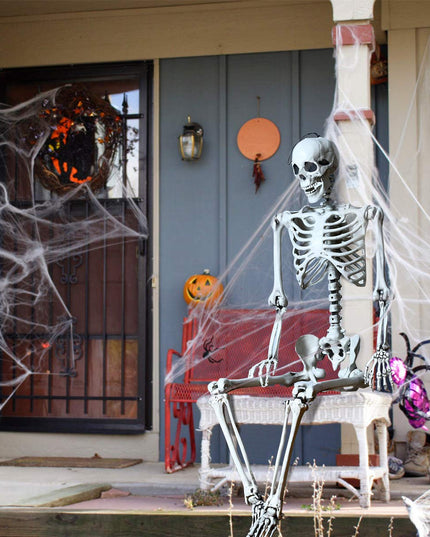 5.4 Ft Halloween Skeleton, Life Size Realistic Human Bones