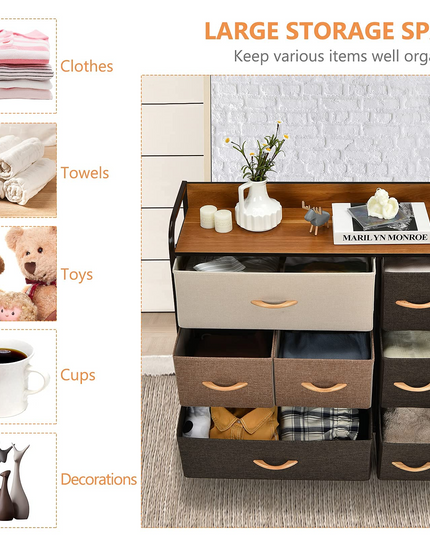 Giantex 7 Drawer Dresser Storage Tower with Fold-able Fabric Drawers