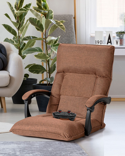 Giantex Adjustable Floor Chair Lazy Sofa Chair 14-Position Adjusting Backrest Headrest Waist Pillow