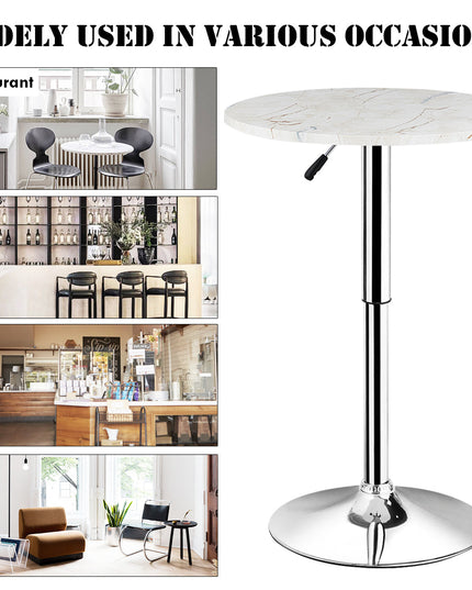 Round Pub Table Height Adjustable, 360 Swivel Cocktail Pub Table