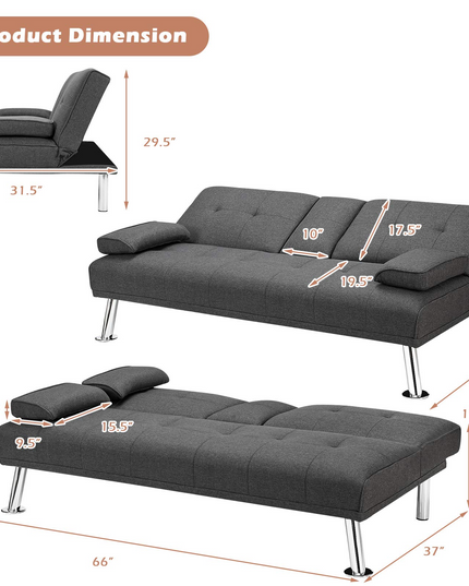 Giantex Modern Convertible Futon Sofa Bed