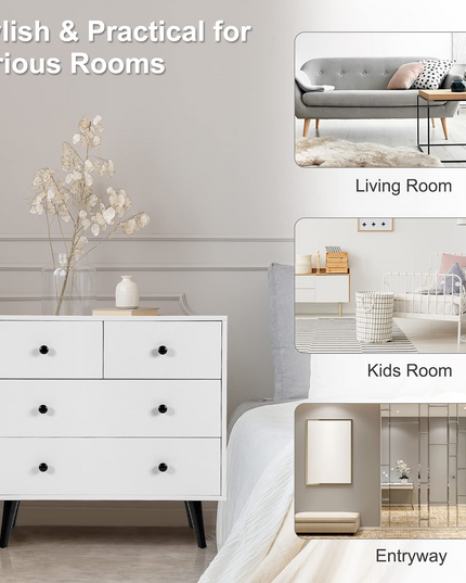Giantex 4 Drawer Chest Dresser w/Spacious Drawers & Metal Handles