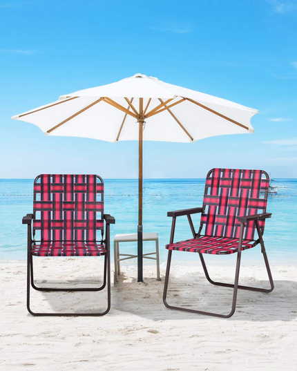 Giantex Folding Lawn Chairs Set of 6 Outdoor Portable Beach Chair W/Stable Steel Frame