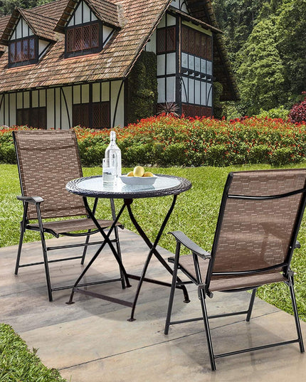 2-Pack Patio Dining Chairs, Portable Folding Chairs - Giantexus