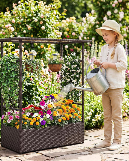 Giantex Raised Garden Bed with Trellis & Hanging Roof