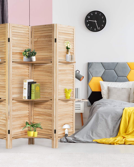 Giantex 4 Panel 5.6 Ft Tall Wood Room Divider