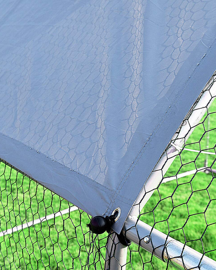 Large Metal Chicken Coop Walk-in Chicken Coops Hen Run House Shade Cage with Waterproof and Anti-Ultraviolet Cover for Outdoor Backyard