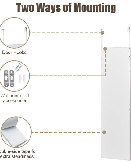 Giantex | 12 LEDs Wall Mounted Jewelry Armoire Cabinet with Mirror
