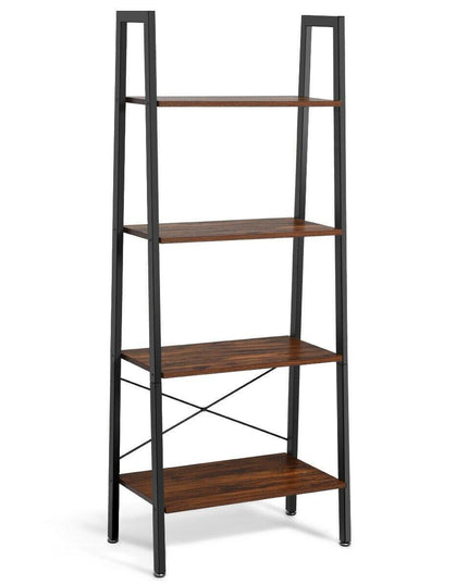Ladder Shelf 4-Tier Industrial Bookshelf Storage Rack - Giantexus