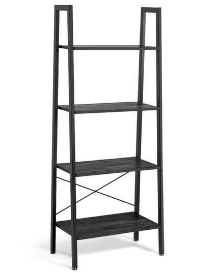 Ladder Shelf 4-Tier Industrial Bookshelf Storage Rack - Giantexus