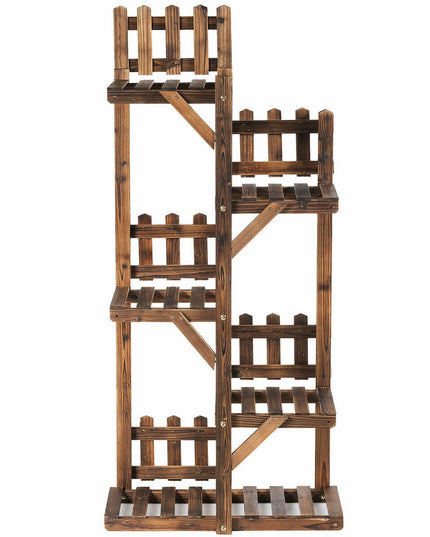 Giantex Wood Plant Stand Rack 5 Tier 6 Potted