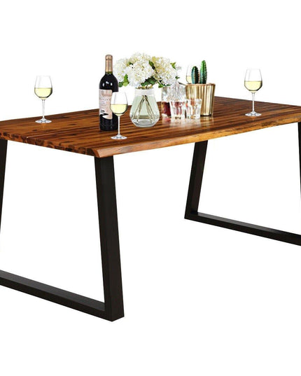 Rectangular Acacia Wood Dining Table Rustic Indoor &Outdoor Furniture - Giantexus