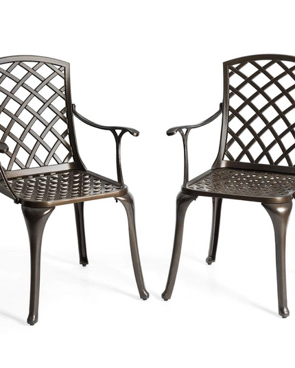 Giantex Aluminum Arm Dining Chairs Set of 2