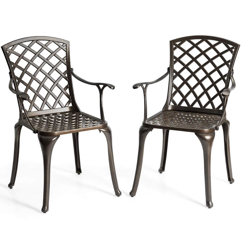 Giantex Aluminum Arm Dining Chairs Set of 2