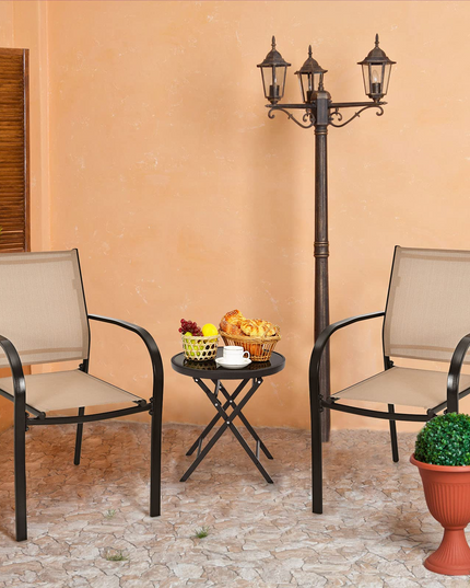 Comfortable 2 Pack Bistro Chairs for Porch Garden Backyard Poolside