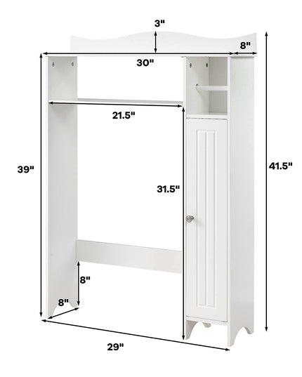 Giantex Over-The-Toilet Storage Rack, Bathroom Freestanding Space Saver with 1-Door Side Storage Cabinet