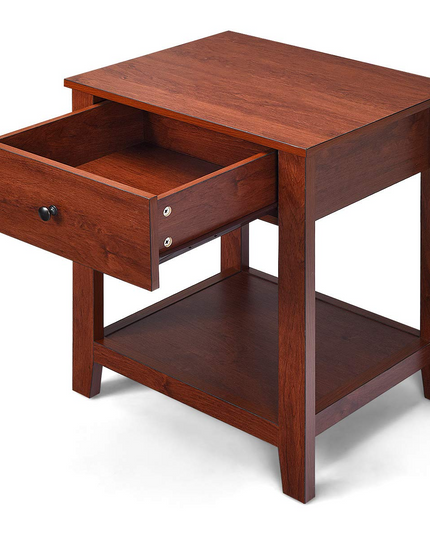 Table d'appoint contemporaine Giantex Espresso (1)