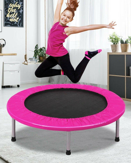 Mini Fitness Trampoline for Adults and Kids, 38 Inch Rebounder Trampoline - Giantexus