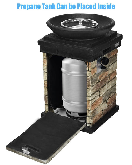 Firebowl Column, 40,000 BTU Outdoor Gas Fire Pit - Giantex