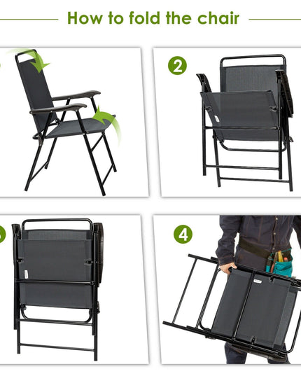 Set of 4 Folding Patio Chairs, Patio Dining Chairs