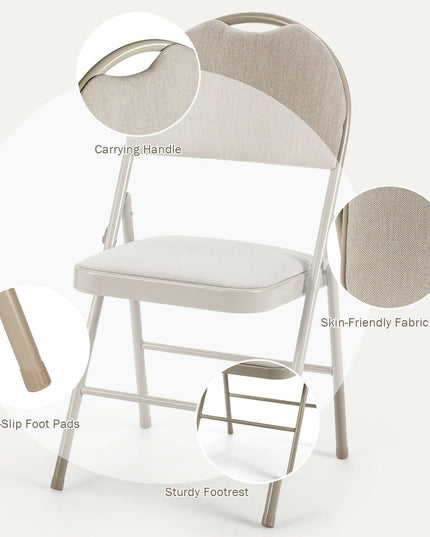 6 PCS Folding Chairs Set Portable Backrest Chair - Giantexus