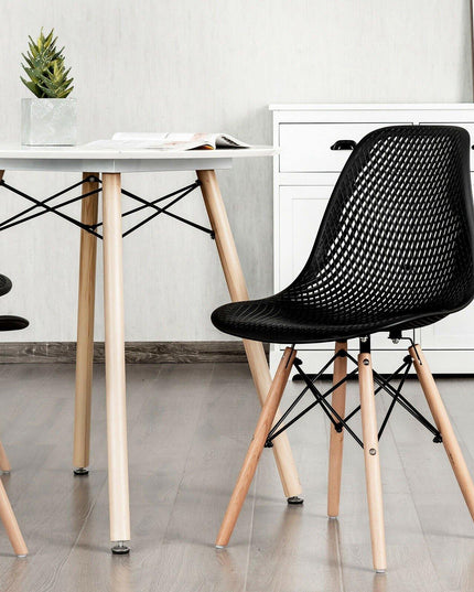 Giantex Set of 2 or 4 Modern Dining Chairs, Shell PP Lounge Side Chairs w/ Mesh Design - Giantexus