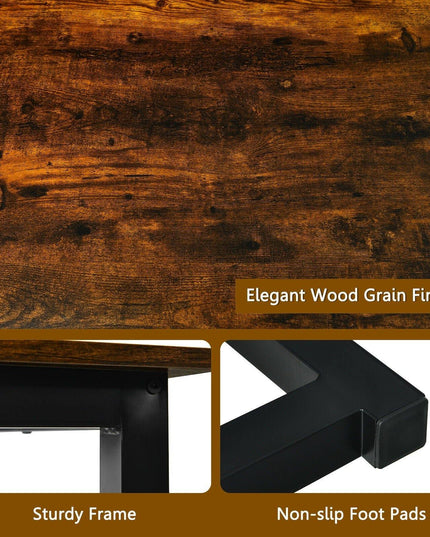 3-Piece Dining Table Set with 2 Benches, Kitchen Bench Table Set - Giantexus