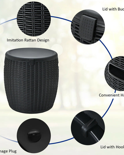 Giantex 12 Gallon Ice Cooler, Wicker Round Ice Chest