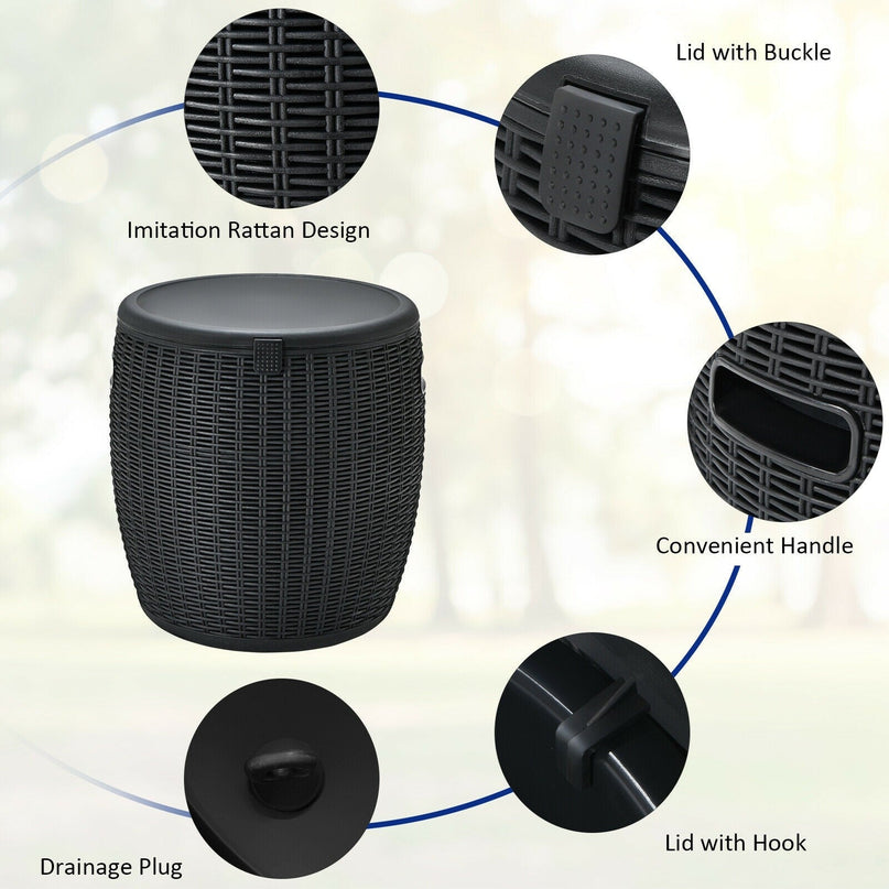 Giantex 12 Gallon Ice Cooler, Wicker Round Ice Chest