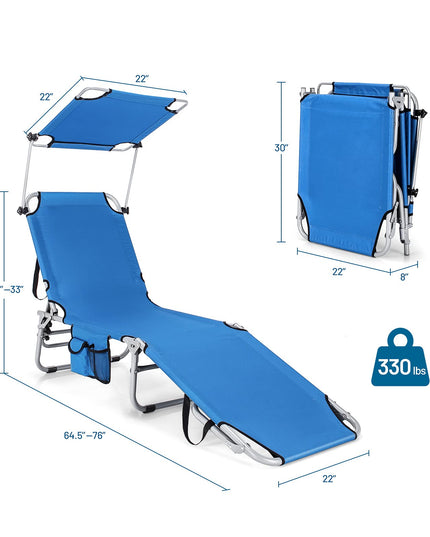 Giantex Portable Reclining Chair with 5 Adjustable Positions, Set of 2