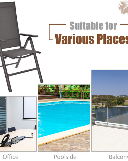 Giantex Patio Dining Chairs for Camping Pool Beach Yard No Assembly
