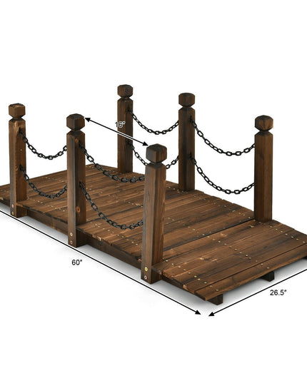 Giantex 5 ft Wooden Garden Bridge