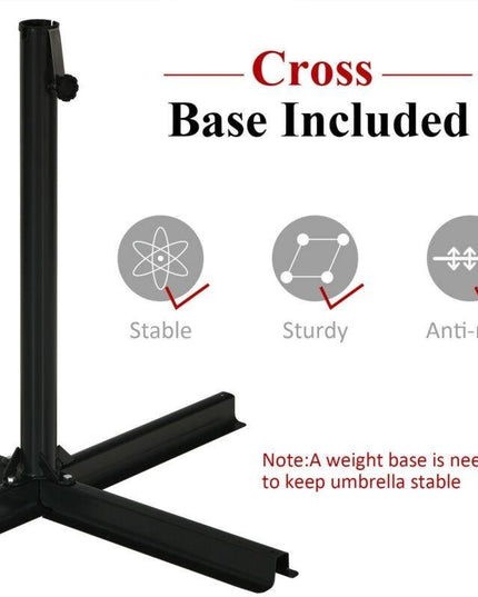 10FT Patio Offset Umbrella, Cantilever Outdoor Umbrella with Easy Tilt Adjustment - Giantexus
