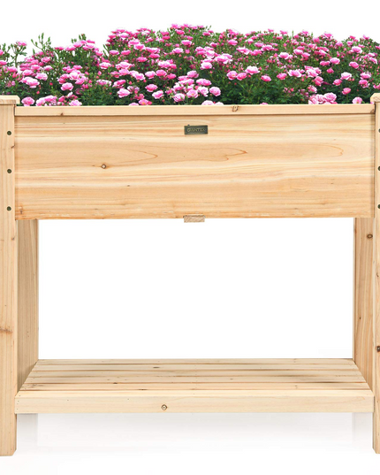 Outdoor Planter Box W/Shelf for Garden Patio Backyard