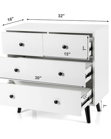Giantex 4 Drawer Chest Dresser w/Spacious Drawers & Metal Handles